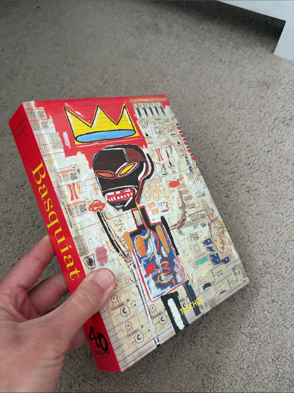 Taschen Art Book Cover with Red, Yellow, Black-Basquiat